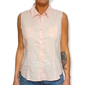 CK Jeans Linen Cotton Button Up Shirt Size XL light Pink